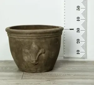 Primrose Stone Terracotta Planter With Fleur De Lis 47cm