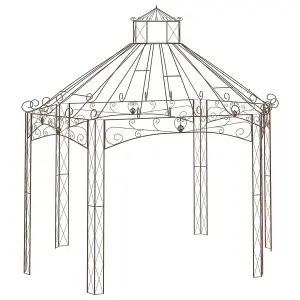 Berkfield Garden Pavilion Antique Brown 400x258x378 cm Iron