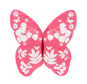 Catherine Lansfield Kids Living Butterfly Shaped Cushion Pink