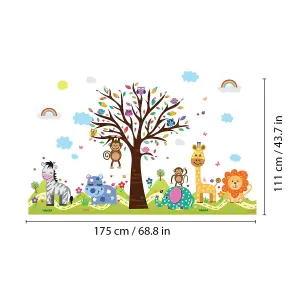 Walplus Combo Kids - Happy London Zoo - Happy Hills Wall Sticker PVC