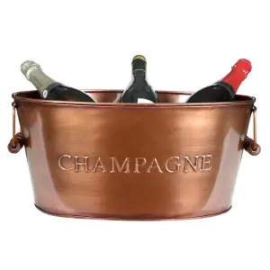 Copper Embossed Drinks Celebration Party Champagne Wine Ice Bucket