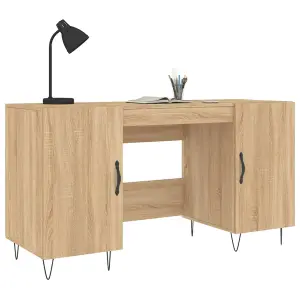 Berkfield Desk Sonoma Oak 140x50x75 cm Engineered Wood