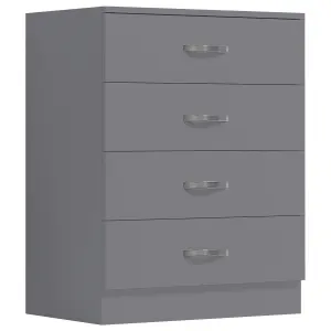 4 Drawer Matt Grey Chest Of Drawers Bedroom