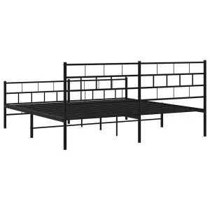 Berkfield Metal Bed Frame with Headboard and Footboard Black 193x203 cm