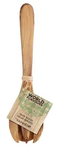 KitchenCraft World of Flavours Italian Olive Wood Salad Servers