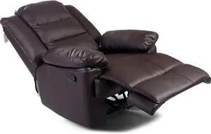 Manual Leather Match Manual Recliner Brayden Studio Upholstery Colour: Brown