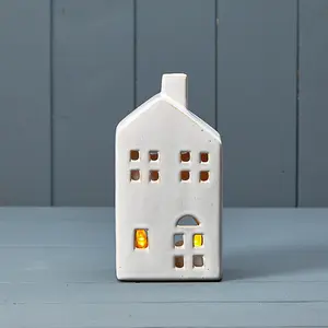 The Satchville Gift Company Reactive Glazed Ceramic House Tealight