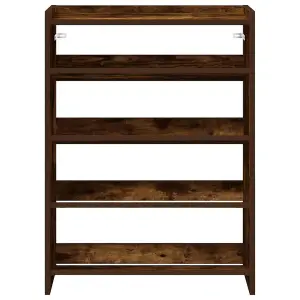 Berkfield Shoe Rack Smoked Oak 80x25x61.5 cm Engineered Wood