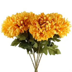 Pack of 6 x 75cm Extra Large Reflex Chrysanthemum - Gold