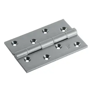 10.2cm H x 6.7cm W Butt Bearing Pair Door Hinges Satin Chrome