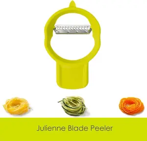 CALITEK Peeler Set of 3 Stainless Steel Blade with Nesting Design Smart Saving Tool-Multicoloured