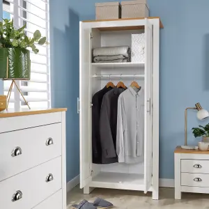 Home Source Camden 2 Door Bedroom Wardrobe Storage Unit White