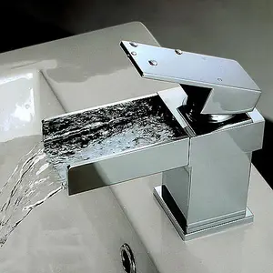 Nes Home Laura Contemporary Waterfall Basin Sink Single Lever Mono Mixer Tap