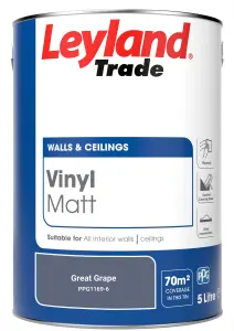 Leyland Trade Vinyl Matt Walls & Ceilings Emulsion Paint Great Grape (PPG1169-6) 5L