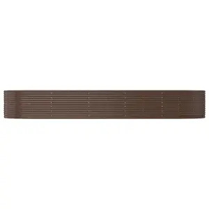 Berkfield Garden Planter Brown 447x140x68 cm Powder-coated Steel