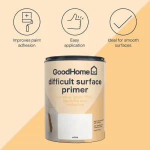 GoodHome Difficult Surfaces White Primer & undercoat, 750ml