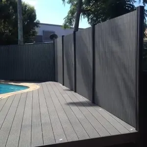 Privacy Fence and Sun Blocking Screen, PVC Garden Panels for Backyard and Balcony, Dark Grey H 2m L 3m