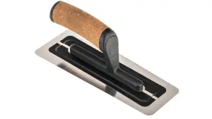 Toolty Flexible Venetian Trowel with Cork Handle on Polyamide Foot 240mm for Plastering Rendering Smoothing DIY