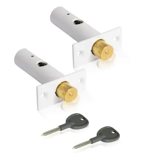 XFORT 2 Pack Mortice Door Bolts, Door Security Rack Bolt, White