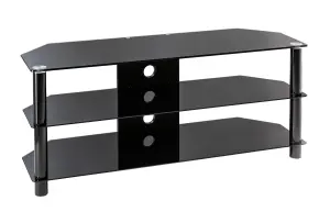 Essentials TV-Stand with 3 Shelves Black/Glass ESS1200/3-BLK