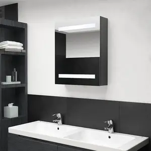 Berkfield LED Bathroom Mirror Cabinet Grey 50x14x60 cm