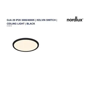 Nordlux Oja 29 Indoor Ultra-Slim Decorative Backlight Effect Ceiling Light in Black (Height) 2.3cm