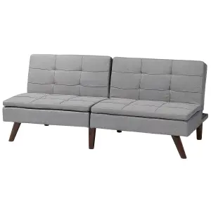 Beliani Retro Sofa Bed RONNE Light Grey