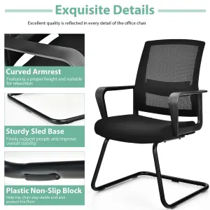 Costway Meeting Office Chairs Mid-Back Mesh Reception Chair w/ Adjustable Lumbar Support