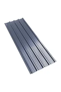 6 Pcs Galvanised Metal Roofing Sheets Grey Coated Wainscoting Panels for Wall & Roof L 129cm W 45cm