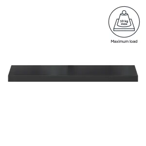 GoodHome Cusko Black Rectangular Floating shelf (L)80cm x (D)23.5cm