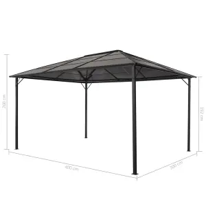 Berkfield Gazebo with Roof Aluminium 4x3x2.6 m Black