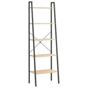 Berkfield 5-Tier Standing Shelf Light Brown and Black 56x35x174 cm