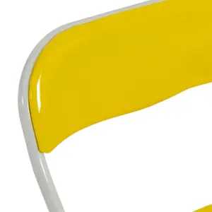 Harbour Housewares - Coloured Padded Folding Chair - Yellow