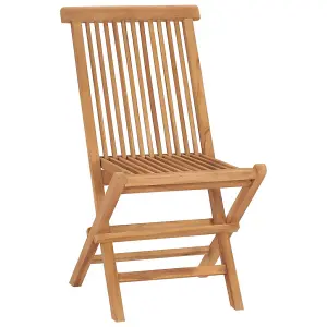 Berkfield Folding Garden Chairs 2 pcs Solid Teak Wood