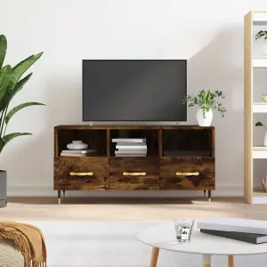 Berkfield TV Cabinet Smoked Oak 102x36x50 cm Engineered Wood