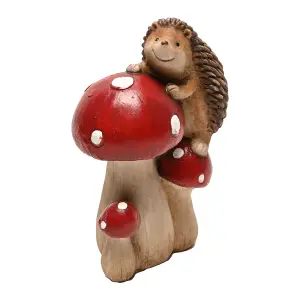 Country Living Hedgehog Climbing Mushrooms Ornament