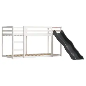 Berkfield Bunk Bed without Mattress with Slide White and Black 80x200 cm