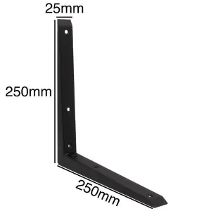 EAI Strong Shelf Bracket Mitre Reinforced Hi-Load Pattern - Black - Pack of 10