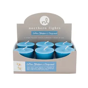 Northern Lights Votive Candle 6 pack - Cotton Blossom & Dogwood