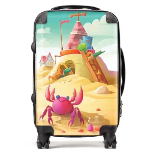 Pink Crab On A Beach Holiday Suitcase - Cabin