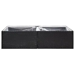 Berkfield Garden Planter Black 157x80x40 cm Poly Rattan