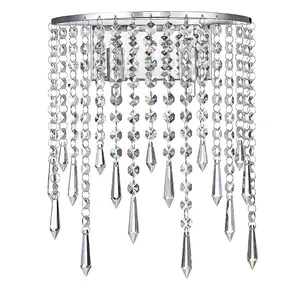 Luminosa Contemporary Wall Lamp Chrome, Hanging Crystal