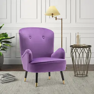 Velvet Purple Mia Accent Chair