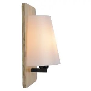 Lucide Idaho Modern Wall Light - 1xE14 - Light Wood