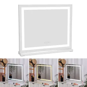 Rectangle Hollywood Lighted LED Vanity Makeup Mirror Dressing Table Mirror Touch Control Dimmable 50x42 cm