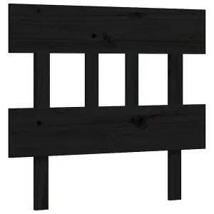 Berkfield Bed Frame with Headboard Black Small Single Solid Wood