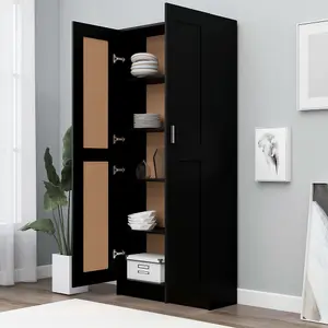 Berkfield Book Cabinet Black 82.5x30.5x185.5 cm Engineered Wood