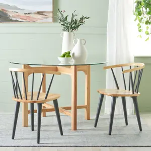 Baek Solid Wood Dining Chair (Set of 2) Natural/Grey