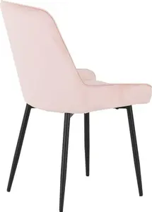 Avery LUXE Baby Pink Velvet Dining Chair x2 Velvet Fabric Priced per Pair