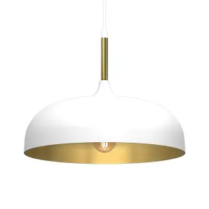 Milagro Pendant Lamp Lincoln White/Gold 1XE27 35cm